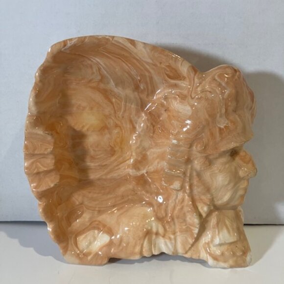 Handcrafted Ceramic Ashtray Native American Cheiftan Vintage 6" - Picture 1 of 6